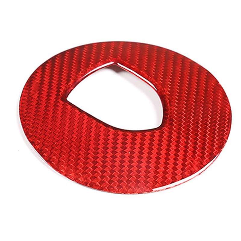 Red Carbon Fiber Steering Wheel Cover Trim for 718 2019-2023 Logo Circle Sticker