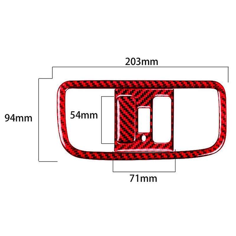 Red Carbon Fiber Overhead Lamp Panel Trim Cover for 8Th 2006-2011