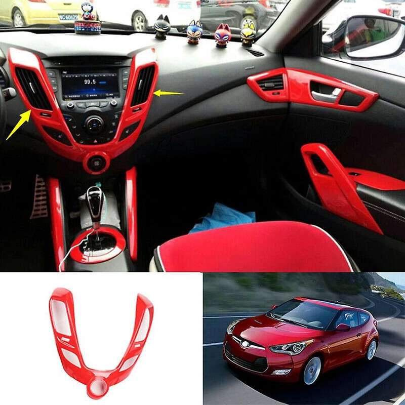 Red Central Console Air Outlet Vent Cover Trim for 2011-2017 Decoration Accessories