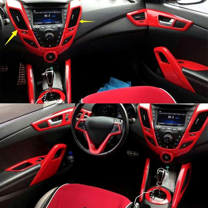 Red Central Console Air Outlet Vent Cover Trim for 2011-2017 Decoration Accessories