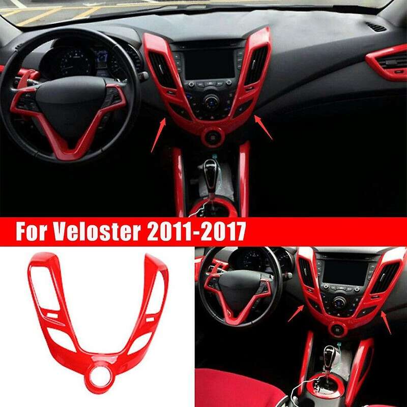 Red Central Console Air Outlet Vent Cover Trim for 2011-2017 Decoration Accessories