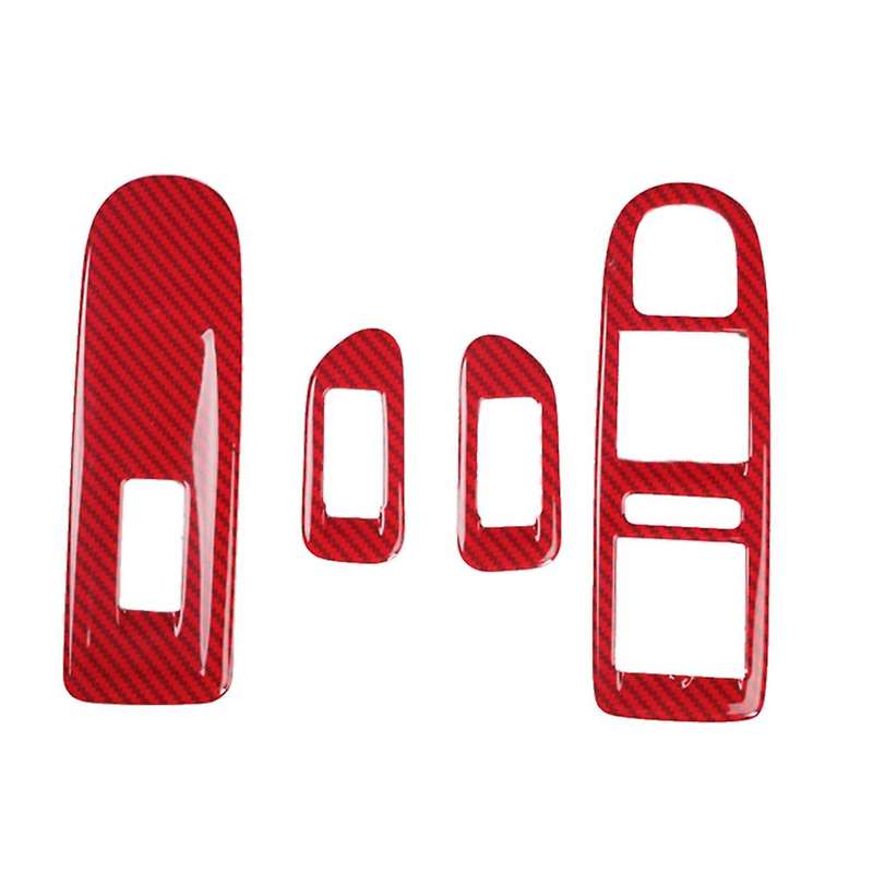 Red Carbon Fiber Window Lift Panel Switch Cover Trim for Golf 6 MK6 - 2008-2012 Accessories Interior