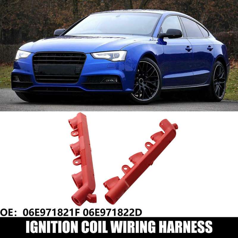 Red for  A4 A5 A6 A7 A8 Q5 2009-2017 Ignition Coil Engine Wire Wiring Harness 06E971821F 06E971822D