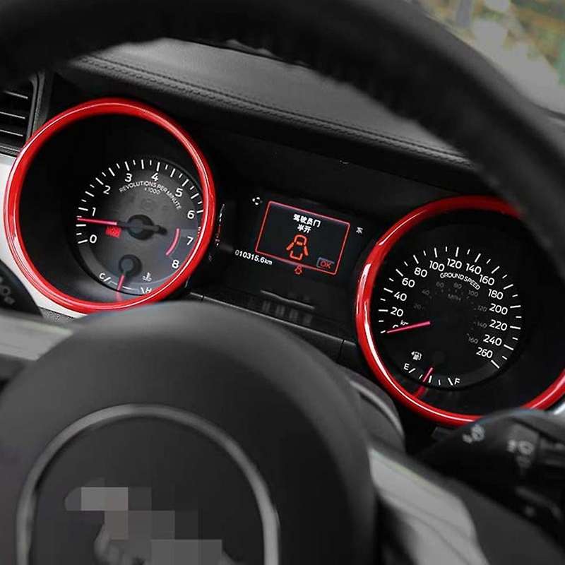 Red Dashboard Decoration Cover Ring Trim Instrument Panel for 2015+ Interior Accessories