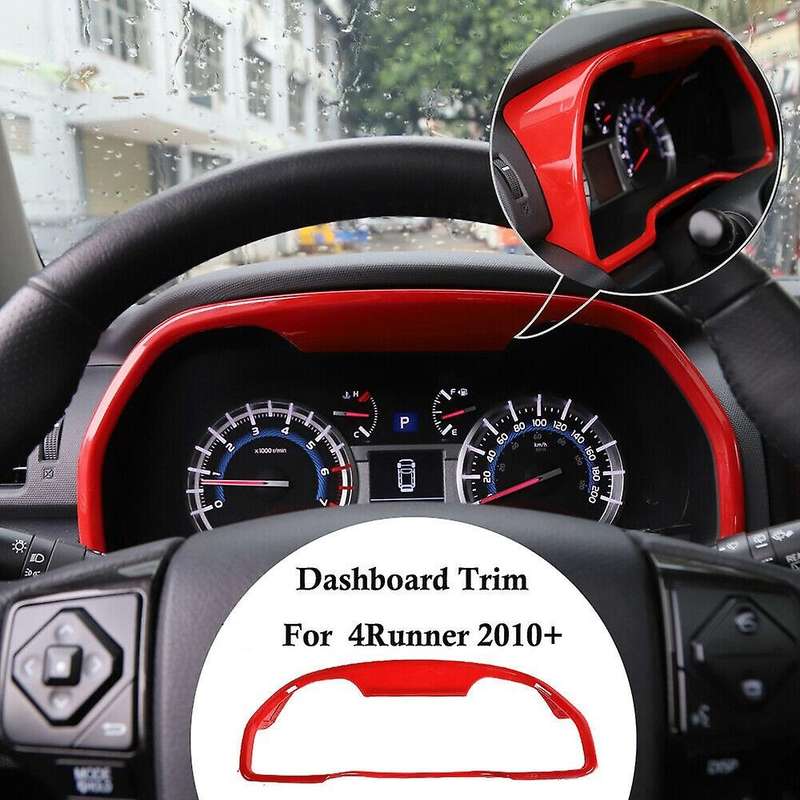 Red Dashboard Panel Display Frame Decor Covers Trim Decals Stickers for 4Runner 2010-2019