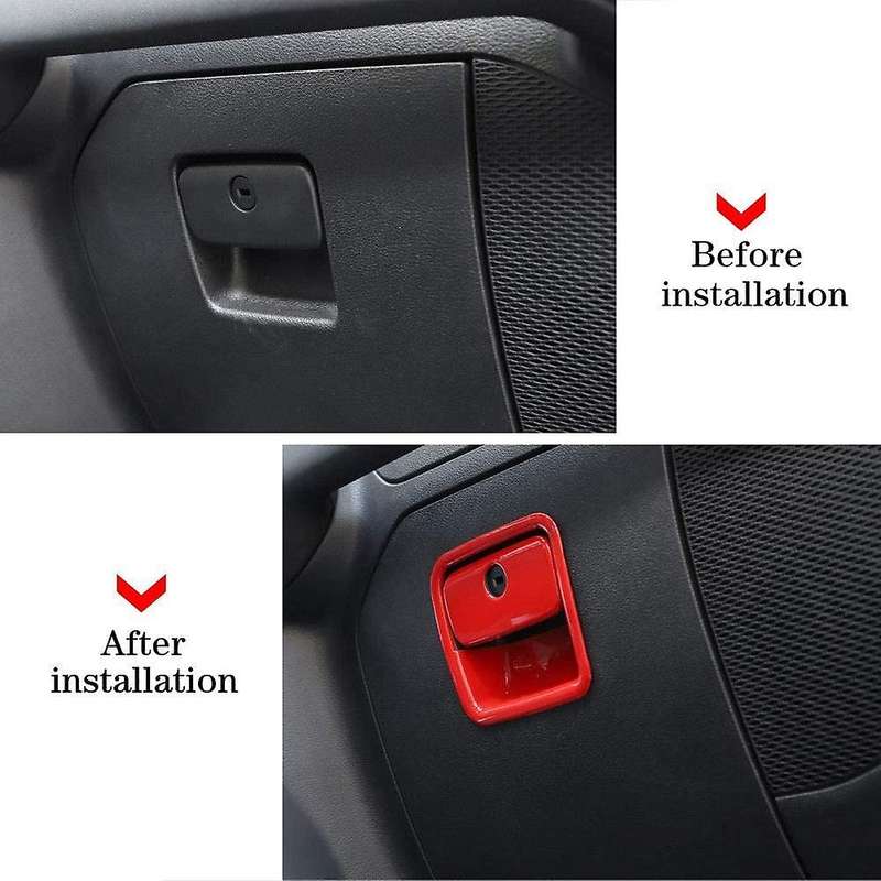 Red Co-Pilot Storage Box Handle Cover Frame Decal Trim for 2018-2020 JL JLU
