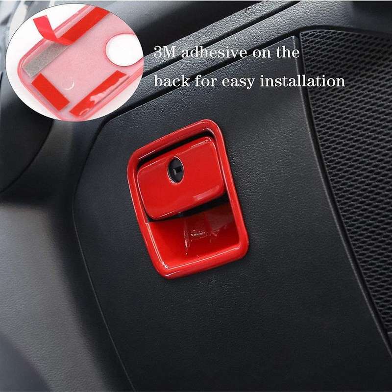 Red Co-Pilot Storage Box Handle Cover Frame Decal Trim for 2018-2020 JL JLU