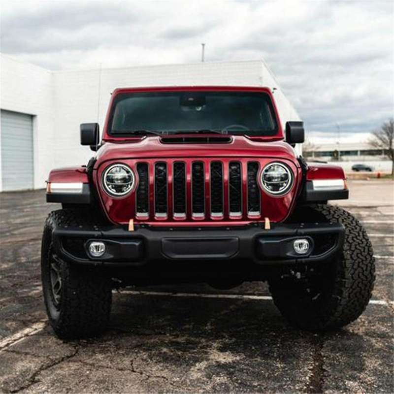 Red Front Grille Frame Headlight Ring Mesh Ring for Wrangler 2018 Exterior Modification