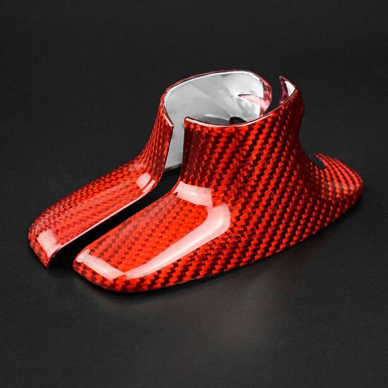 Red Gear Shift Knob Cover Carbon Fiber for Charger 2015-2019