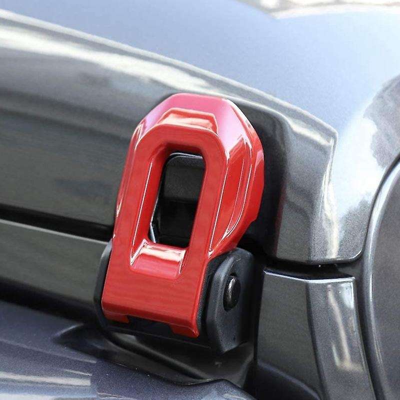 Red Hood Latch Lock Catch Decoration Sticker Mouldings for Wrangler JL 2018 Up