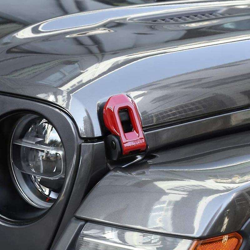 Red Hood Latch Lock Catch Decoration Sticker Mouldings for Wrangler JL 2018 Up