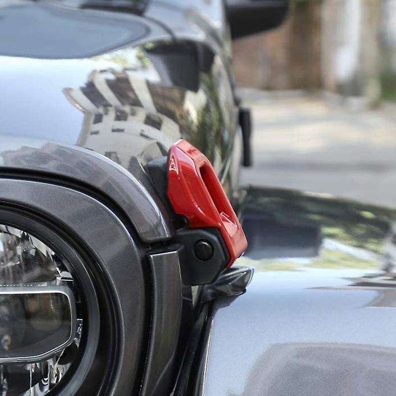 Red Hood Latch Lock Catch Decoration Sticker Mouldings for Wrangler JL 2018 Up