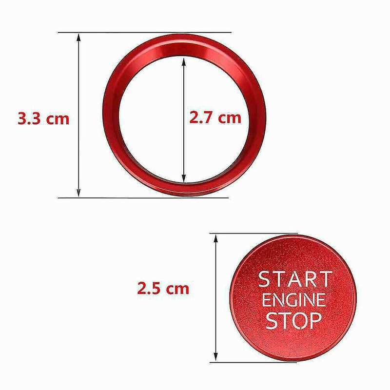 Red Keyless Engine Push Start Button Cover for A4 A5 Q5 S4