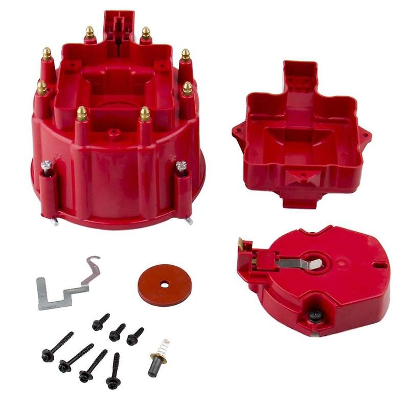 Red Male Hei Distributor Cap Coil and Rotor Replacement for Bbc 305 350 454