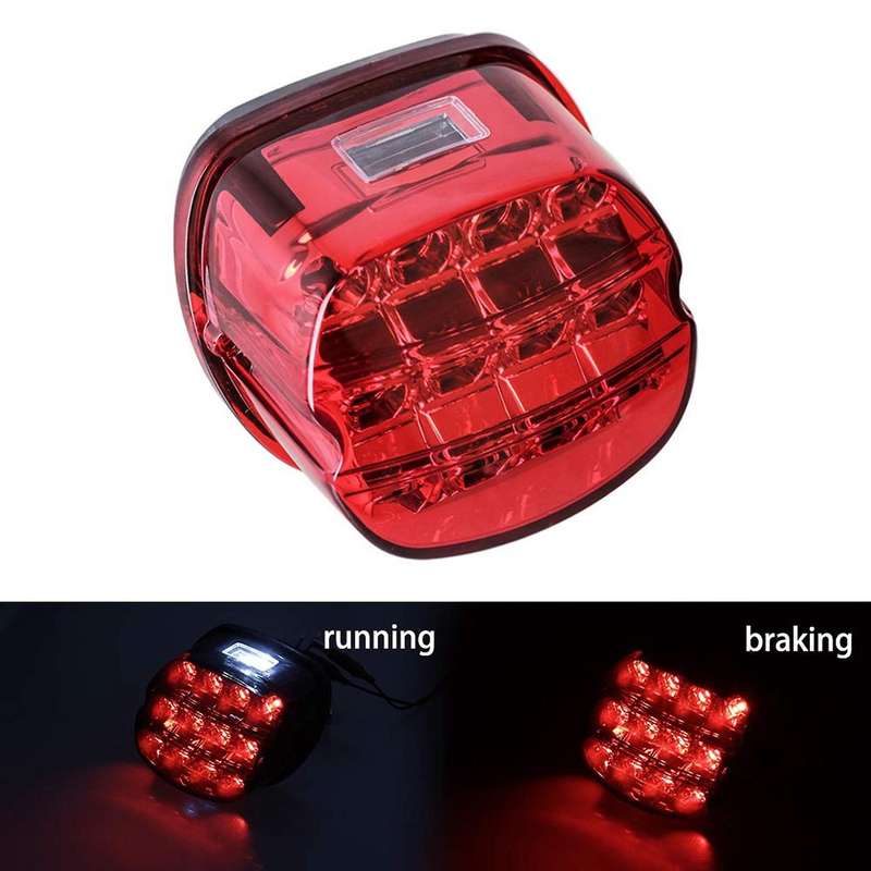 Red LED Rear Tail Lights Motorcycle Taillights Brake Running for Touring Road Glide Street