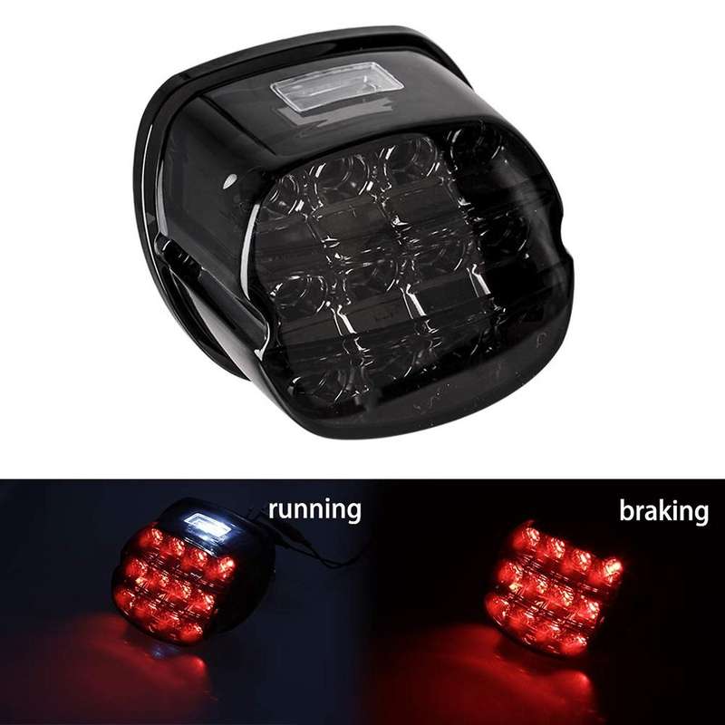 Red LED Rear Tail Lights Motorcycle Taillights Brake Running for Touring Road Glide Street