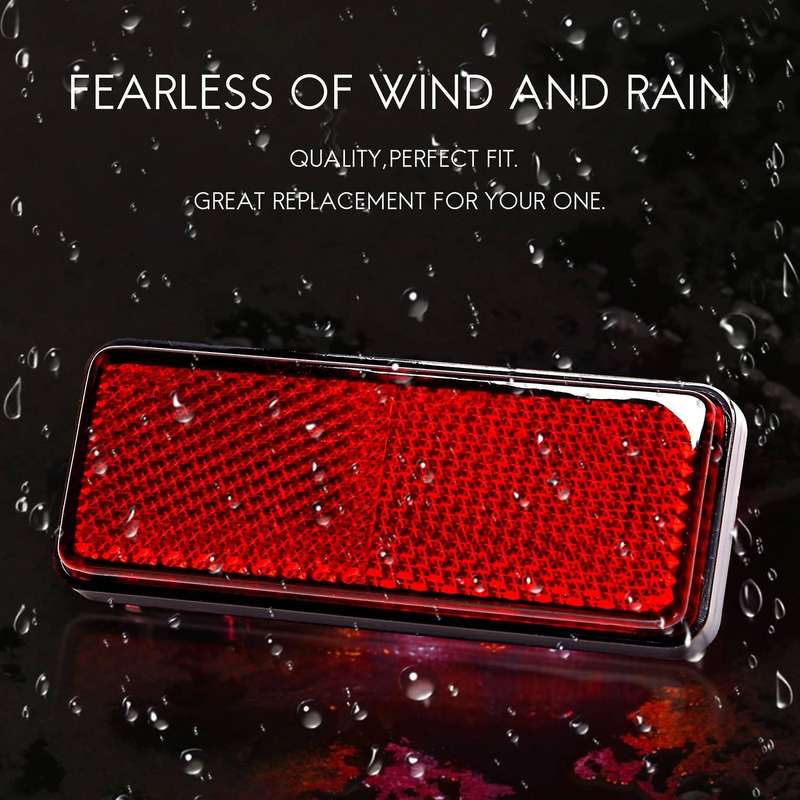 Red Light Rear Motorbike Quad Scooter Bike Reflector Number Plate Rectangle Reflector for