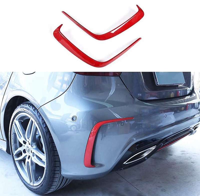 RED Rear Bumper Spoiler Canard Cover for - W176 A Class A200 A250 A45 2013-2018