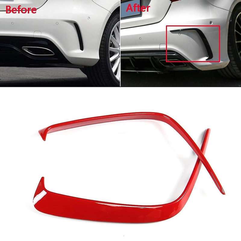 RED Rear Bumper Spoiler Canard Cover for - W176 A Class A200 A250 A45 2013-2018