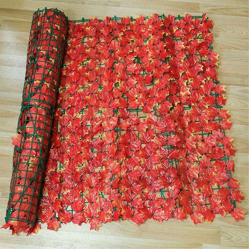 Red Maple Simulated Fence Net Green Plant Decoration Artificial Leaves Indoor and Outdoor Garden Bal