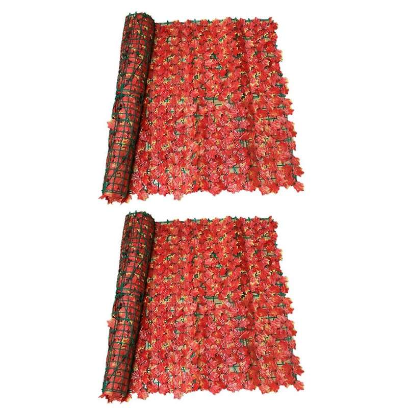 Red Maple Simulated Fence Net Green Plant Decoration Artificial Leaves Indoor and Outdoor Garden Bal