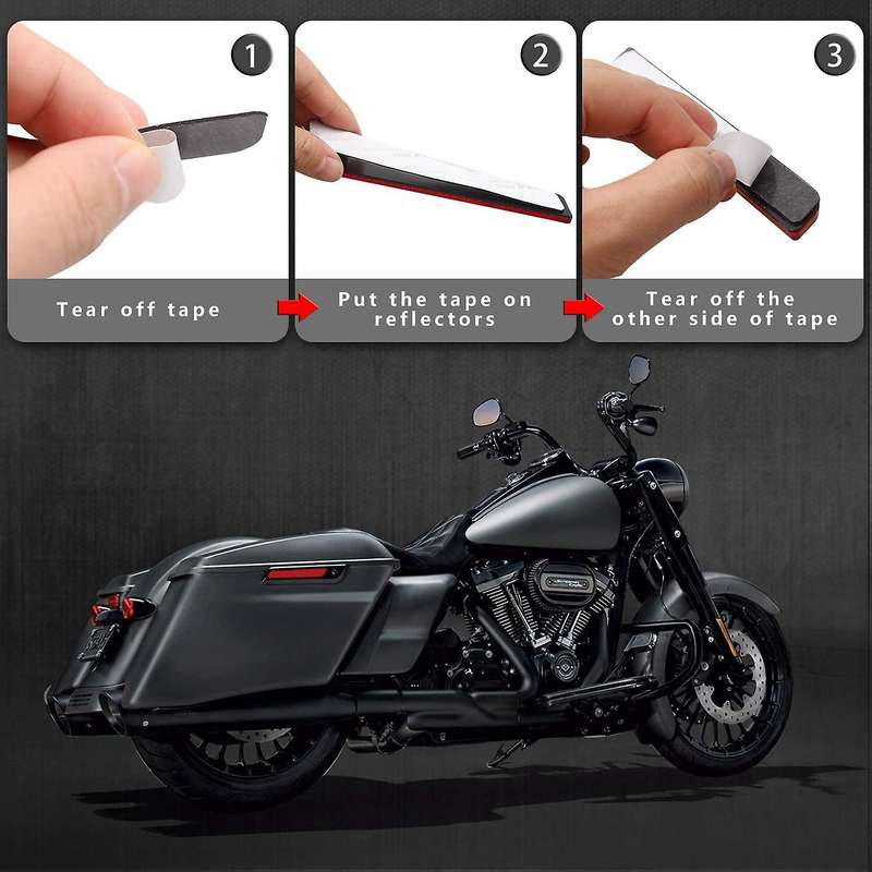 Red Saddle Bag Reflector Inserts Latch Covers for 1993-2013 Touring Model FLT, FLHT, , Street Glide,