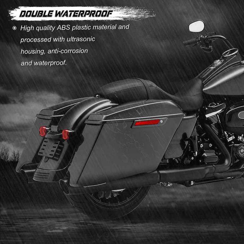 Red Saddle Bag Reflector Inserts Latch Covers for 1993-2013 Touring Model FLT, FLHT, , Street Glide,