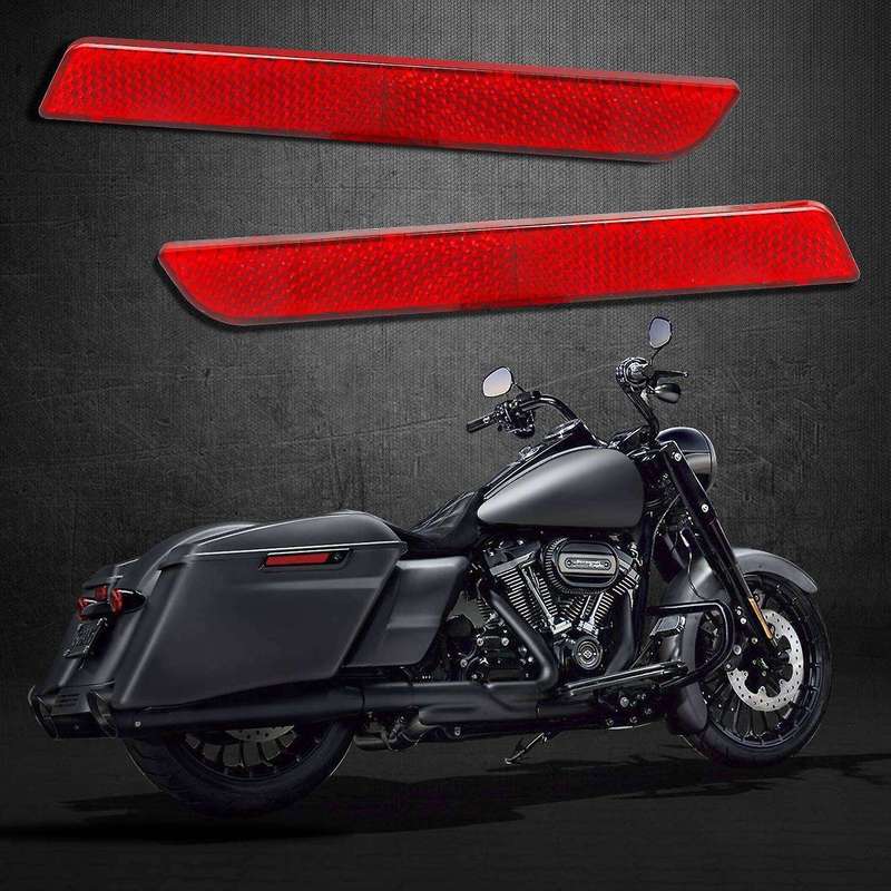Red Saddle Bag Reflector Inserts Latch Covers for 1993-2013 Touring Model FLT, FLHT, , Street Glide,