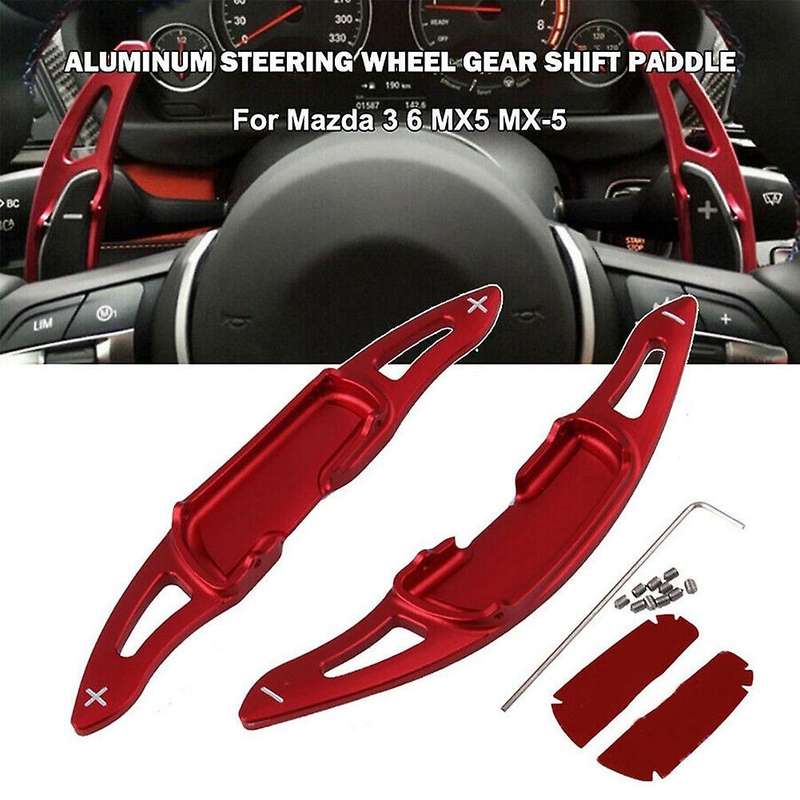 Red Steering Wheel Shift Paddle Shifter Extension for 3 6 Mx-5 -4 -5 Axela Atenza 2014-2019