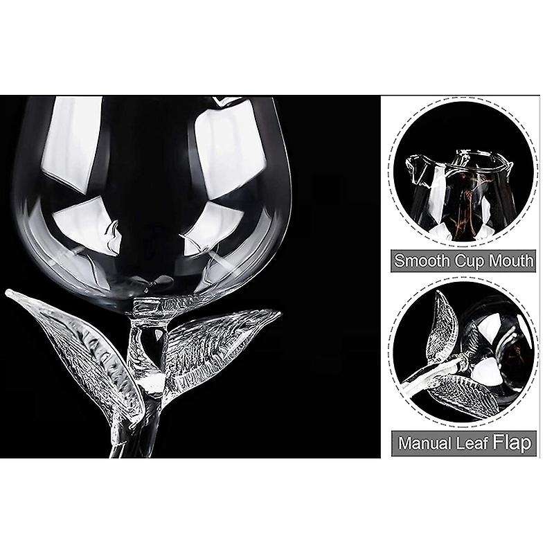 Red Wine Glass Goblet Cocktail Glass Rose Flower Shape Lead-Free Wine Glass Party Dinner Wedding Cel