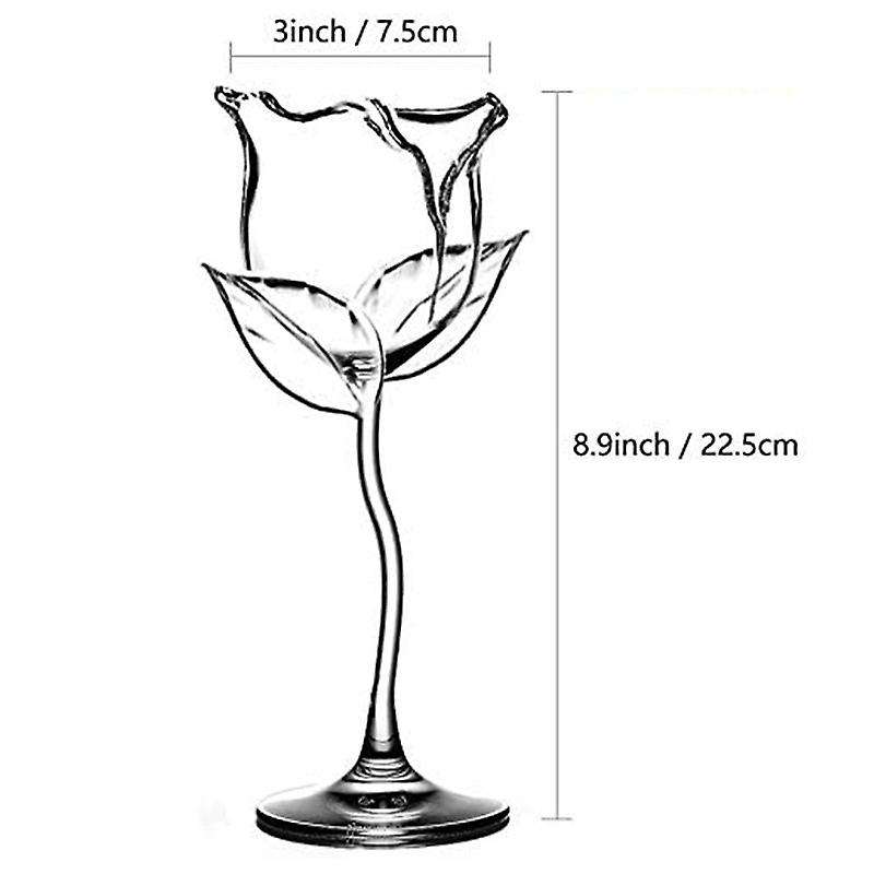 Red Wine Glass Goblet Cocktail Glass Rose Flower Shape Lead-Free Wine Glass Party Dinner Wedding Cel