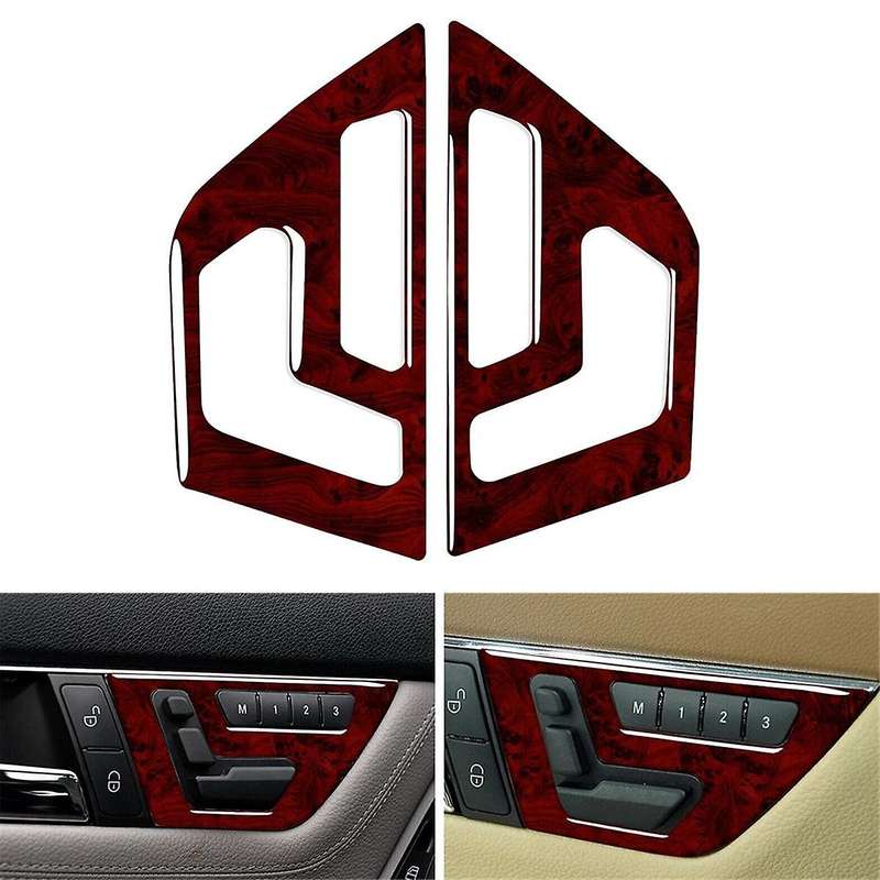 Red Wood Grain Inner Door Seat Adjustment Switch Cover Trim for C Class W204 2007-2013