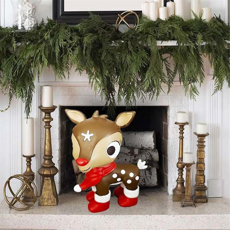 Red-Nosed Reindeer Decoration Home Garden Table Decoration Gift