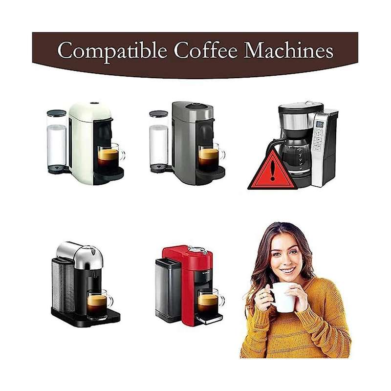 Refillable Coffee Containers Compatible with for Vertuoline Refill Vertuoline Pod with 50 Foil Lid