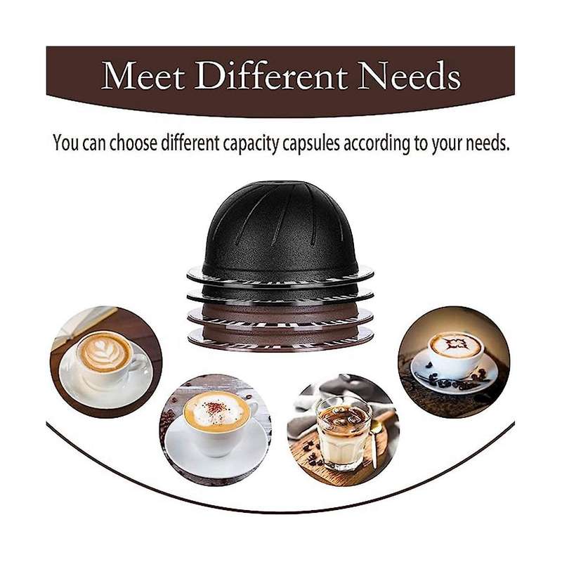 Refillable Coffee Containers Compatible with for Vertuoline Refill Vertuoline Pod with 50 Foil Lid
