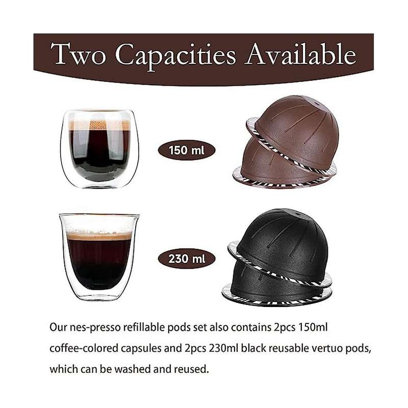 Refillable Coffee Containers Compatible with for Vertuoline Refill Vertuoline Pod with 50 Foil Lid
