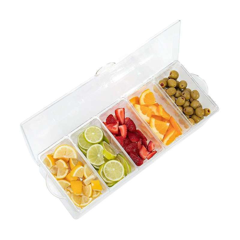 Refrigerated Condiment Plate Picnic -keeping Ice Box -grid Split Fruit Plate Seasoning Plate