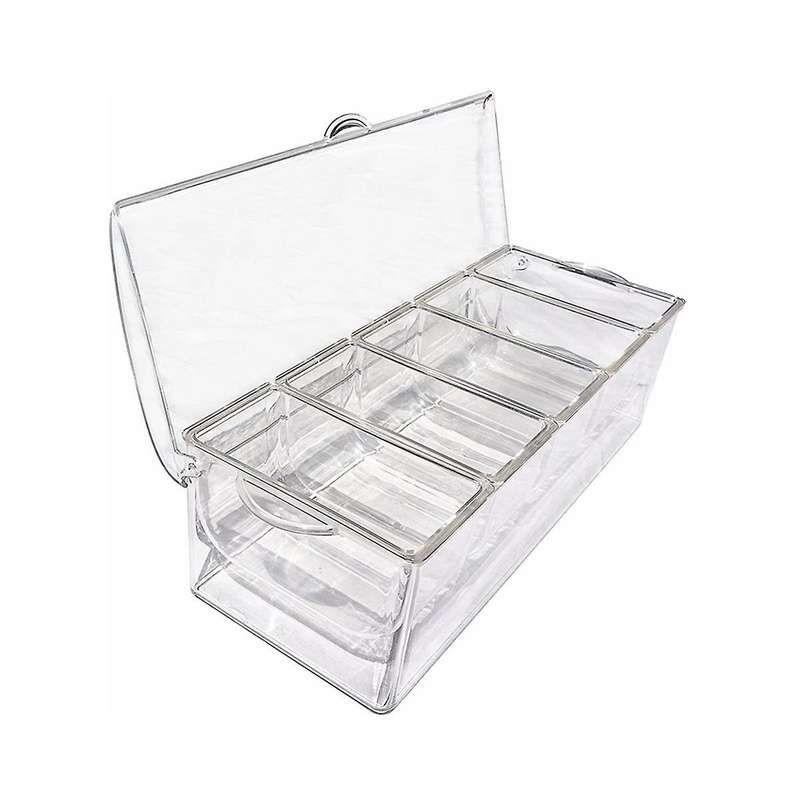 Refrigerated Condiment Plate Picnic -keeping Ice Box -grid Split Fruit Plate Seasoning Plate