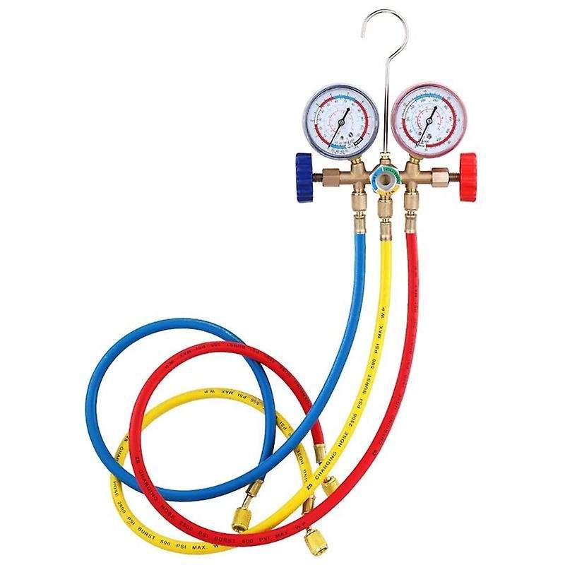 Refrigerant Pressure Gauge Set Air Conditioning Tool for R12 R22 R404A R134A Air Conditioning and Re