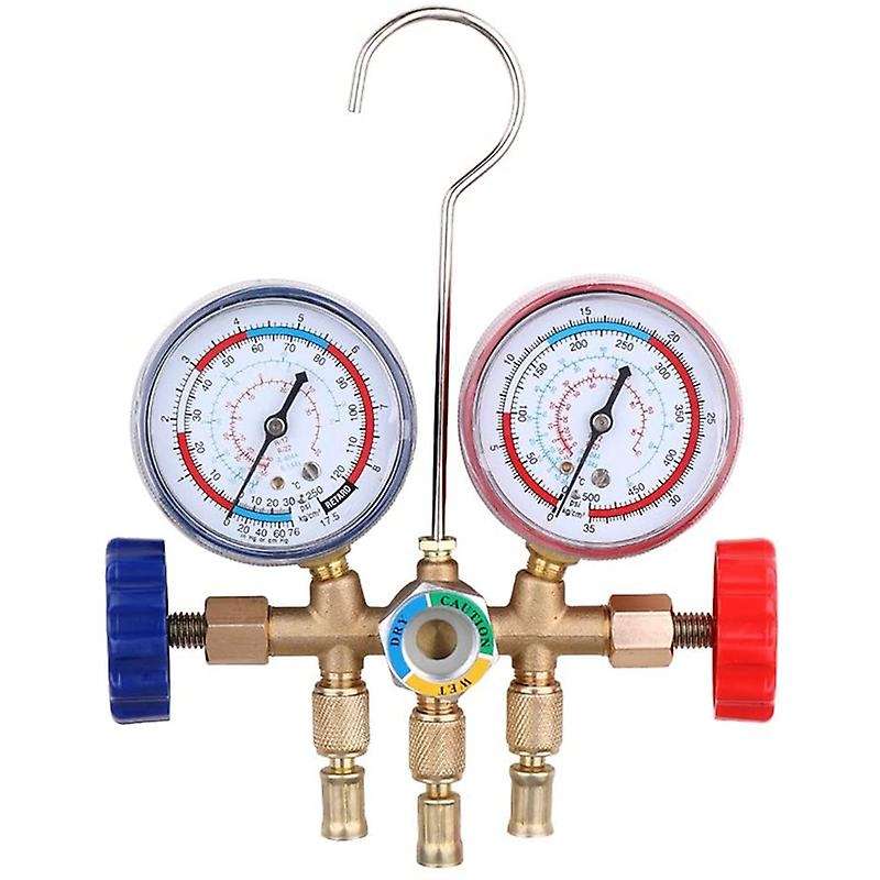 Refrigerant Pressure Gauge Set Air Conditioning Tool for R12 R22 R404A R134A Air Conditioning and Re