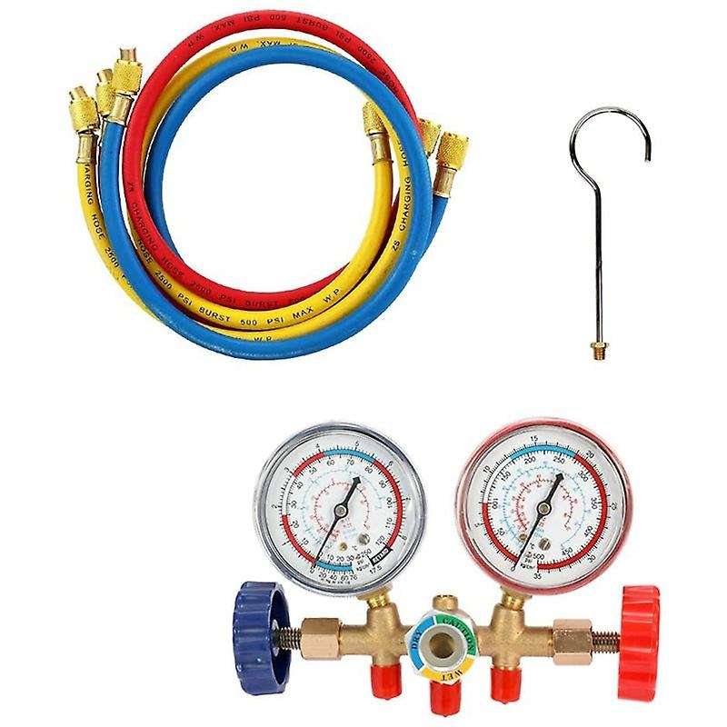 Refrigerant Pressure Gauge Set Air Conditioning Tool for R12 R22 R404A R134A Air Conditioning and Re