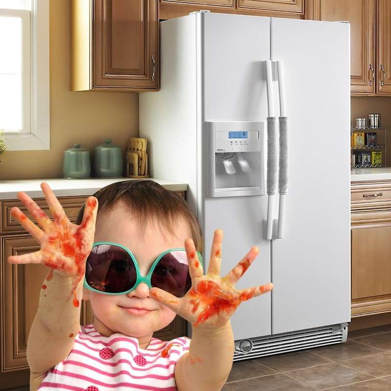 Refrigerator Door Handle Cover Kitchen Gloves Compatible Fridge Oven gray