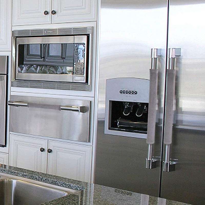 Refrigerator Door Handle Cover Kitchen Gloves Compatible Fridge Oven gray
