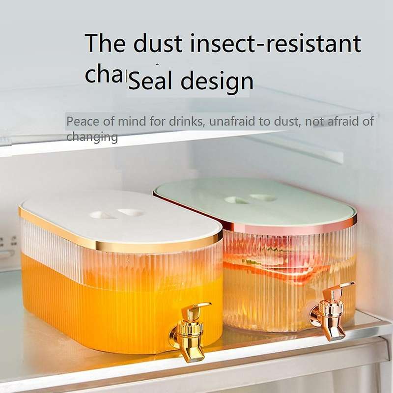 Refrigerator Drink Dispenser with Spigot Leakproof Plastic Water Container Cooling Beverage Dispens