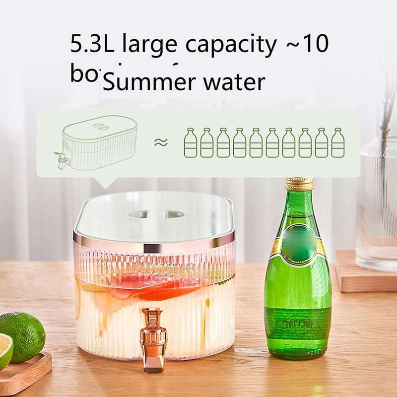 Refrigerator Drink Dispenser with Spigot Leakproof Plastic Water Container Cooling Beverage Dispens