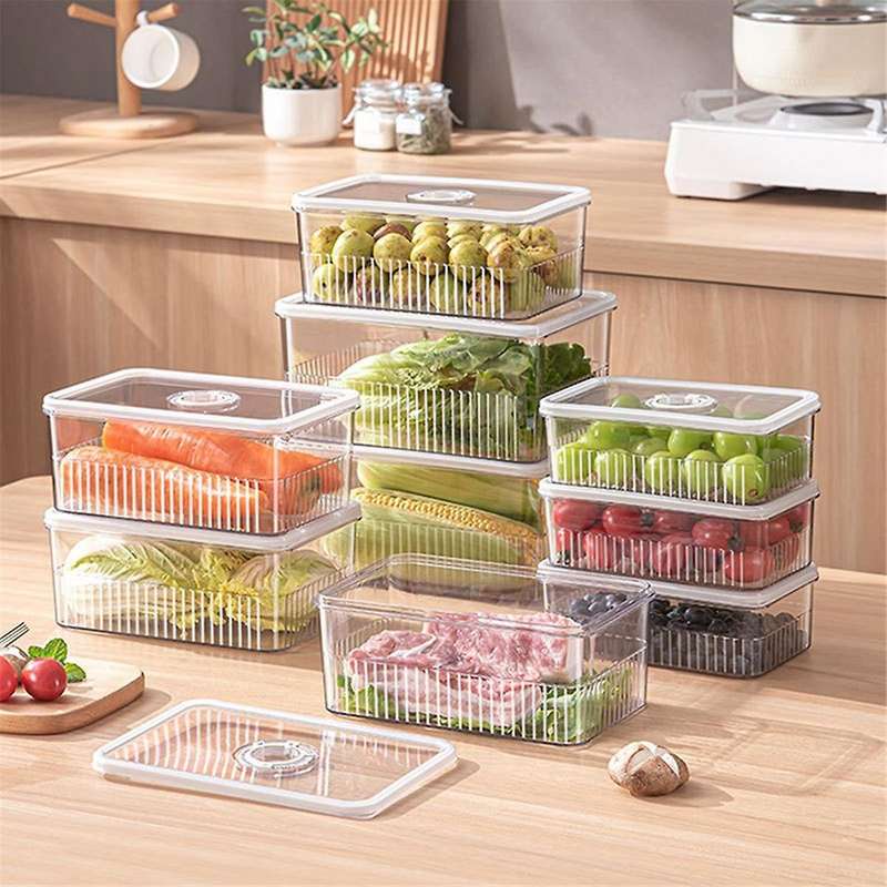 Regular Fresh-Keeping Refrigerator Storage Box Vegetable and Fruit Food Storage Container Pantry Kit