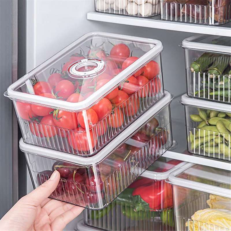 Regular Fresh-Keeping Refrigerator Storage Box Vegetable and Fruit Food Storage Container Pantry Kit