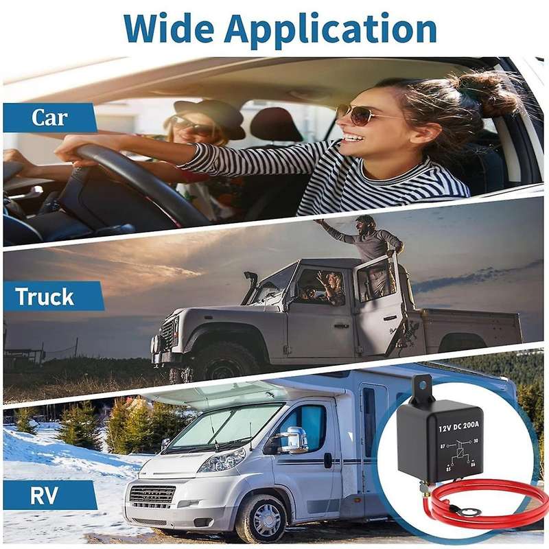 Remote Battery Disconnect Switch 200A 12V Top Post Negative Battery Shut Off Switch for Car RV Truc