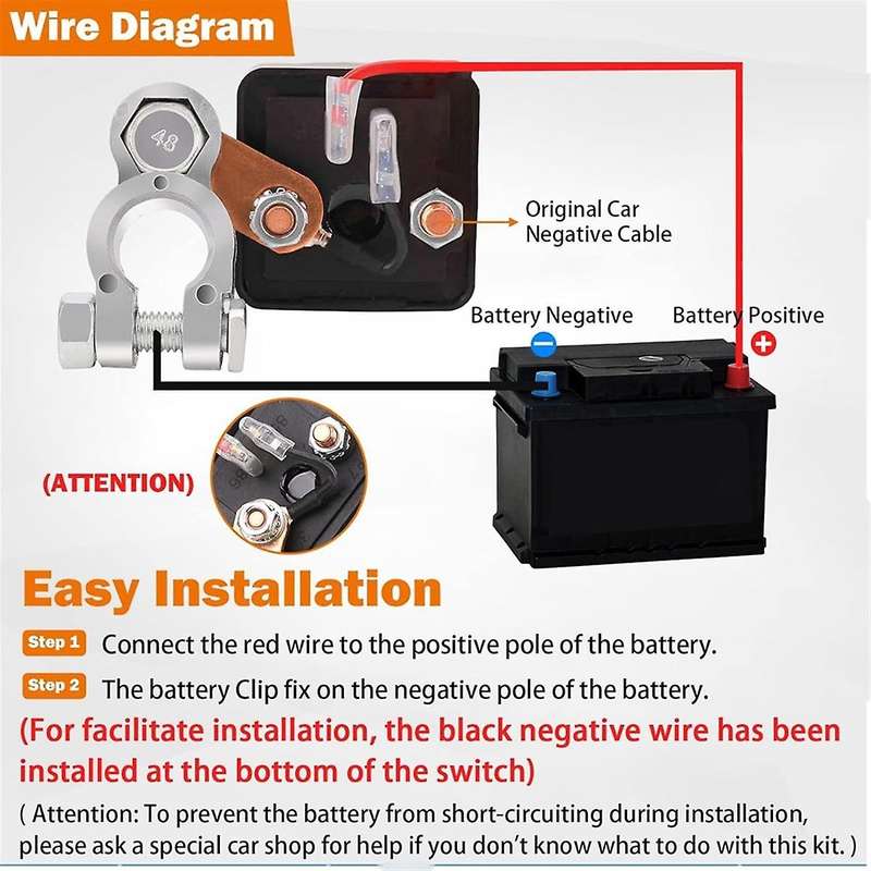 Remote Battery Disconnect Switch 360A Starting Current Upgraded Kill Switch for Car Truck DC12V 200