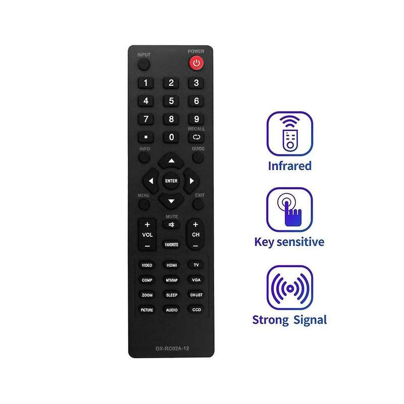 Replace Dx-rc02a-12 Remote Control for Dx-32e250a12 Dx-24e150a11 Dx-19ld150a11 Dx-l42-10a Dx-l40-10